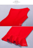 One Shoulder Red Black Classic Special Occation Dress