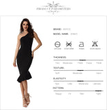One Shoulder Red Black Classic Special Occation Dress