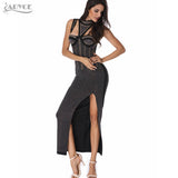 Spring  Diamonds Hollow Out Hot Lady Casual Maxi Dress