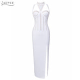 Spring  Diamonds Hollow Out Hot Lady Casual Maxi Dress