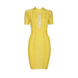 Mesh High Neck Bandage Dress