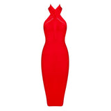 Hang Neck Mesh Sexy Lady Dress