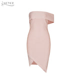 Strapless One Short Sleeve Vestidos Knee-Length Sexy Dress
