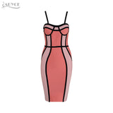 Striped Pink&Apricot Vestidos Spaghetti Strap Back Zipper Dress