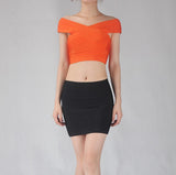 Top Off Shoulder Fashion Tank Top For Women Hip Busiter Crop