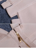 Nude Deep V Neck Hollow Out Bodycon Nightclub Dress