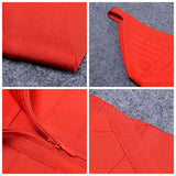 Sleeveless V-neck Backless irregular Red  Prom Bandage Dress