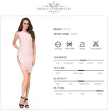 Sleeveless One-shoulder Hollow Out Cross Nude Black Bandage Dress