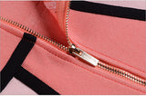 Striped Pink&Apricot Vestidos Spaghetti Strap Back Zipper Dress