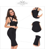 Hollow Out Backless Straps Knee Length Dress