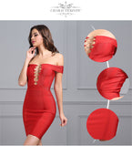 Slash-neck Cut out Cross Chain Short Sleeve Bodycon Dress