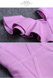 Violet Sexy V Neck Butterfly Sleeve Mini Dresses