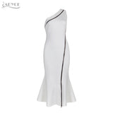Ruffles Hem Zipper Dress