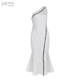 Ruffles Hem Zipper Dress