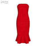 Strapless Sleeveless Knee-Length Dress
