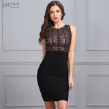 Sleeveless O Neck Beading Mini Dresses