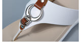 Women Wedge Heels Slip on Leather Platform Slipper