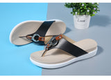 Women Wedge Heels Slip on Leather Platform Slipper