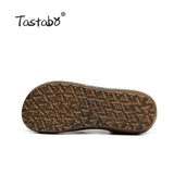 Tastabo Genuine Leather Gladiator Sandals Fashion Low Wedges Flower Summer Shoes