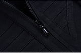 Turtleneck Beading Long Sleeve Mesh Chic Bandage Dress