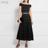 Crystal Studded Crop Tops&Skirt 2 Party Dress Set