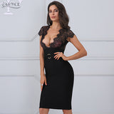 Lace Sheer Patchwork Bandage Dress