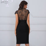 Lace Sheer Patchwork Bandage Dress