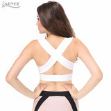 Strap Kim Kardashian Ladies black red white Deep Sexy V neck Knitted Crop Tops