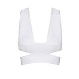 Strap Kim Kardashian Ladies black red white Deep Sexy V neck Knitted Crop Tops