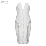 V-Neck Lace Up hollow out Bandage Dress