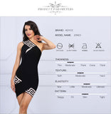 Sexy One Shoulder Geometric Print Black Dress