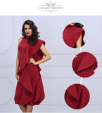 Sleeveless Patchwork Ruffles Bodycon Dress
