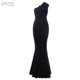 Hollow Out Maxi Sexy Black One Shoulder Long Dress