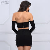 Hollow Out Crop Tops&Skirt Dress Set