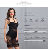 Black Lace Perspective Spaghetti Strap Sexy Dress