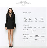 Slim Trench Black V-Neck Single Breasted Petal Sleeve Long Style Women Out wear In Stock