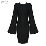 Flare Sleeve Mini Evening Party Dress