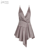 Sleeveless V-neck Backless İrregular Red Dress