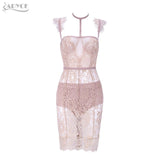 Black Lace Perspective Spaghetti Strap Sexy Dress