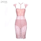Black Lace Perspective Spaghetti Strap Sexy Dress
