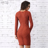 O Neck Long Sleeve Sexy Women Dress