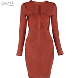 O Neck Long Sleeve Sexy Women Dress