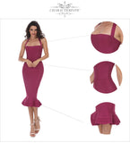 Halter Fishtail Midi Backless Dress