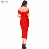 Hot Ruffles Off The Shoulder strapless Party Dress