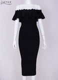 Hot Ruffles Off The Shoulder strapless Party Dress