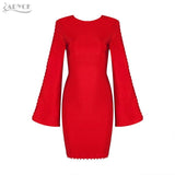 Flare Sleeve Mini Evening Party Dress