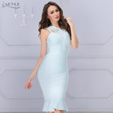 Sky Blue Bandage Sexy Party Fishtail Dress