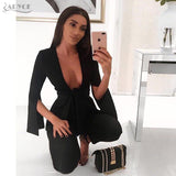 Deep V Neck Bodysuit Hollow Out Long Jumpsuit