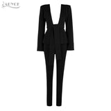 Deep V Neck Bodysuit Hollow Out Long Jumpsuit