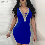Beading Embellished Sleeveless Mini Bandage Sexy Women Dress